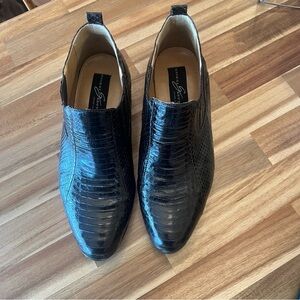 Giorgio Brutini Dark Brown Croc-Embossed Genuine Snake Slip-On Loafers